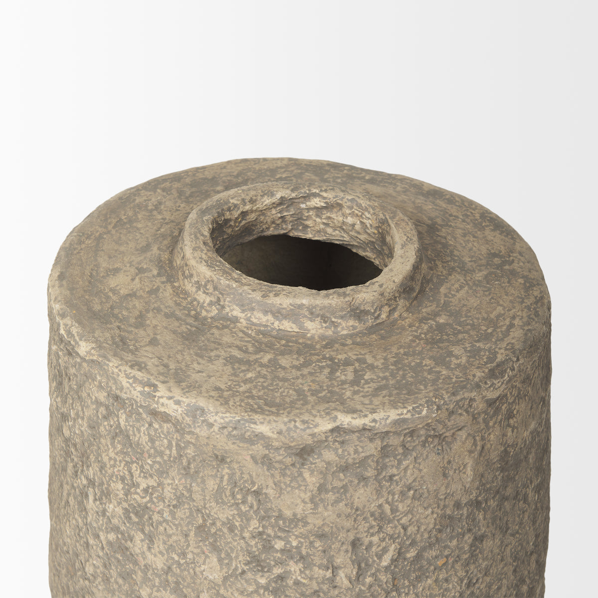 Rama Small Gray Paper Mache Floor Vase-Vase-DECOROLALA