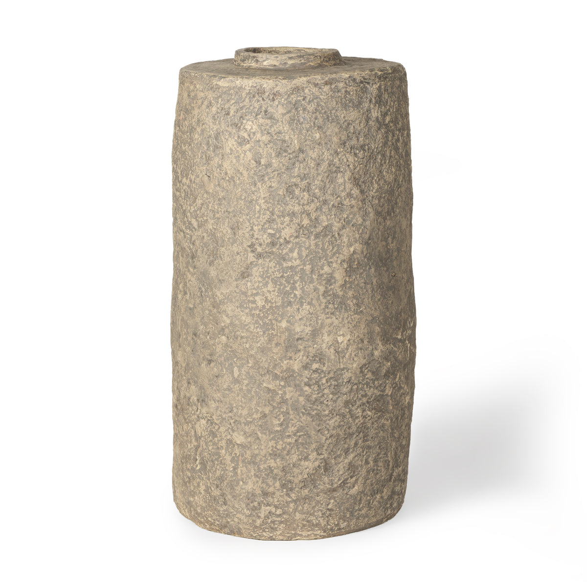Rama Small Gray Paper Mache Floor Vase-Vases-DECOROLALA