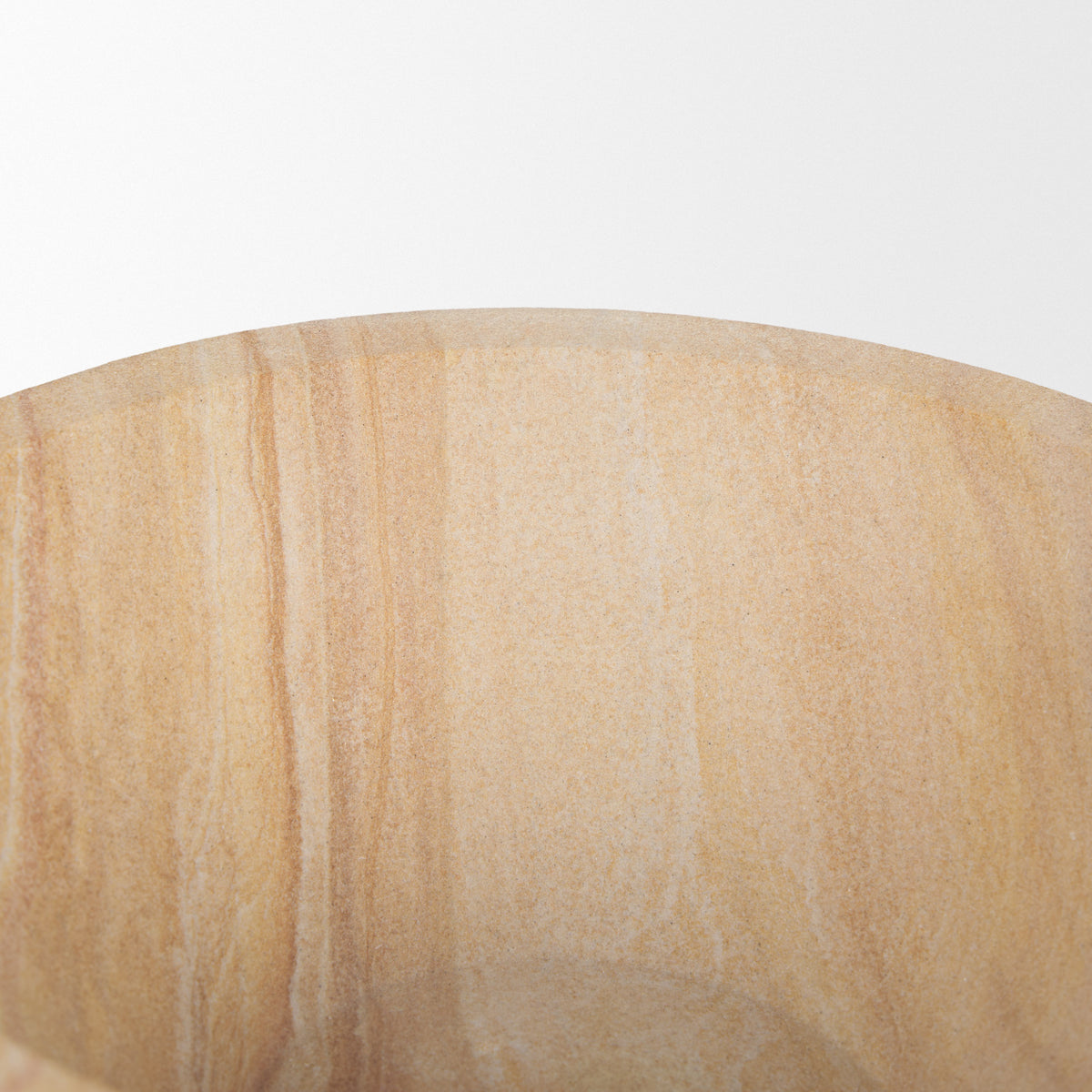 Ramira Beige Sandstone Decorative Pedestal Bowl-Bowls-DECOROLALA
