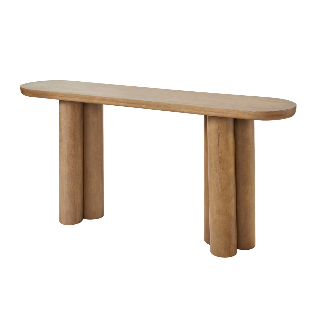 Ramona Indoor Mango Wood Console Table, Light Brown-Console Tables-DECOROLALA