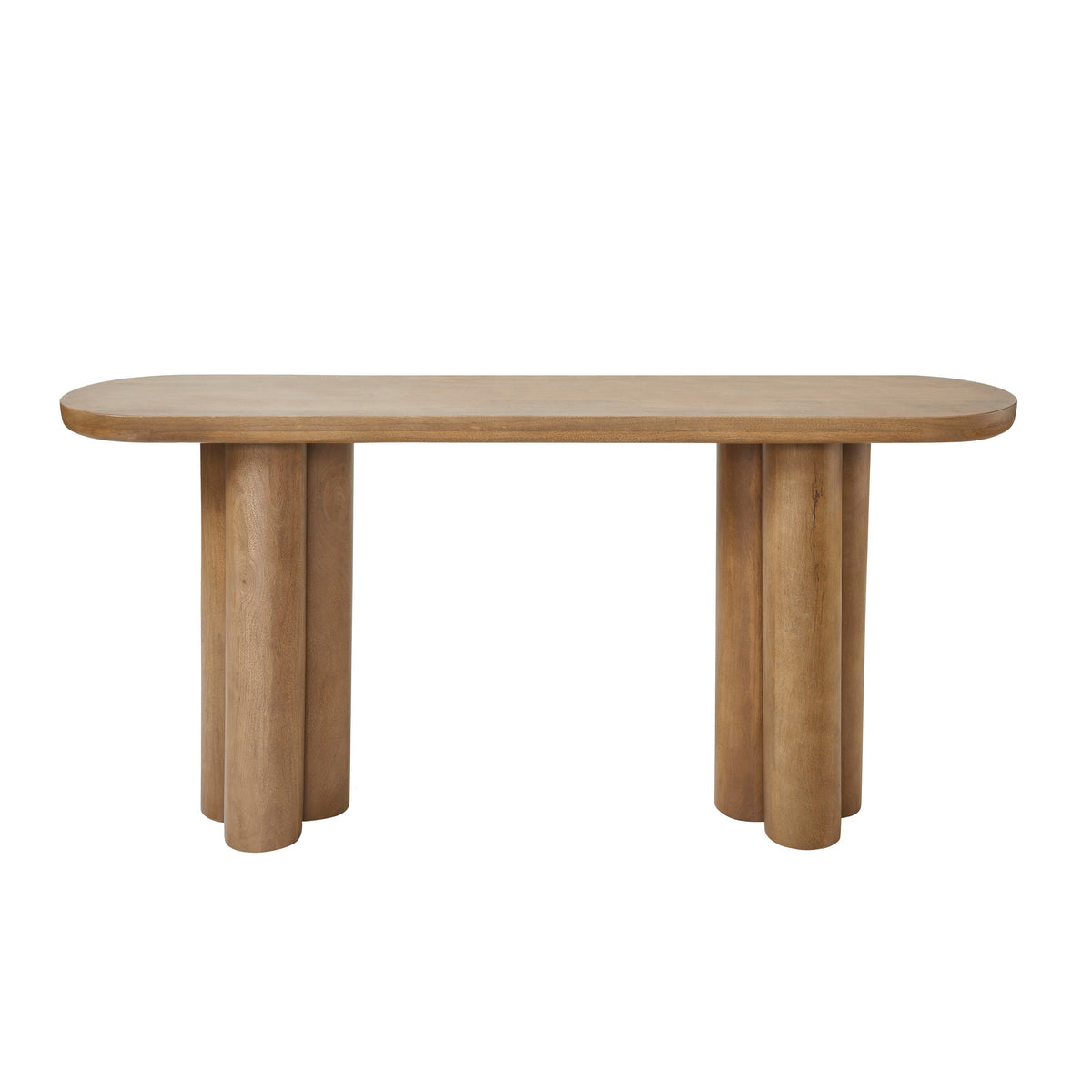 Ramona Indoor Mango Wood Console Table, Light Brown-Console Tables-DECOROLALA