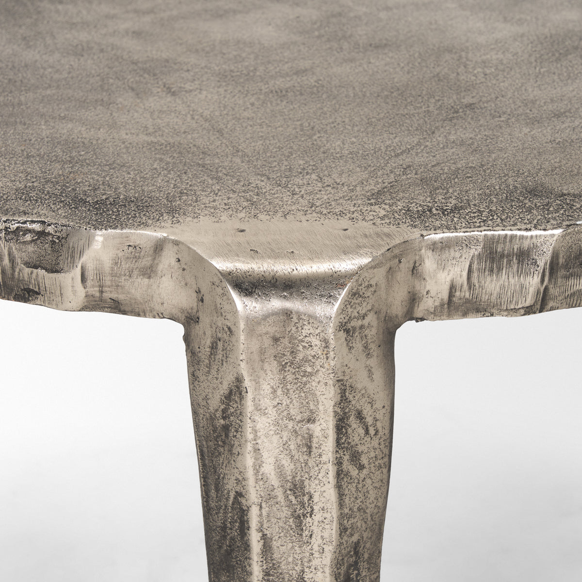 Randy Silver Nickel Cast Aluminum Metal Coffee Table-Coffee Tables-DECOROLALA