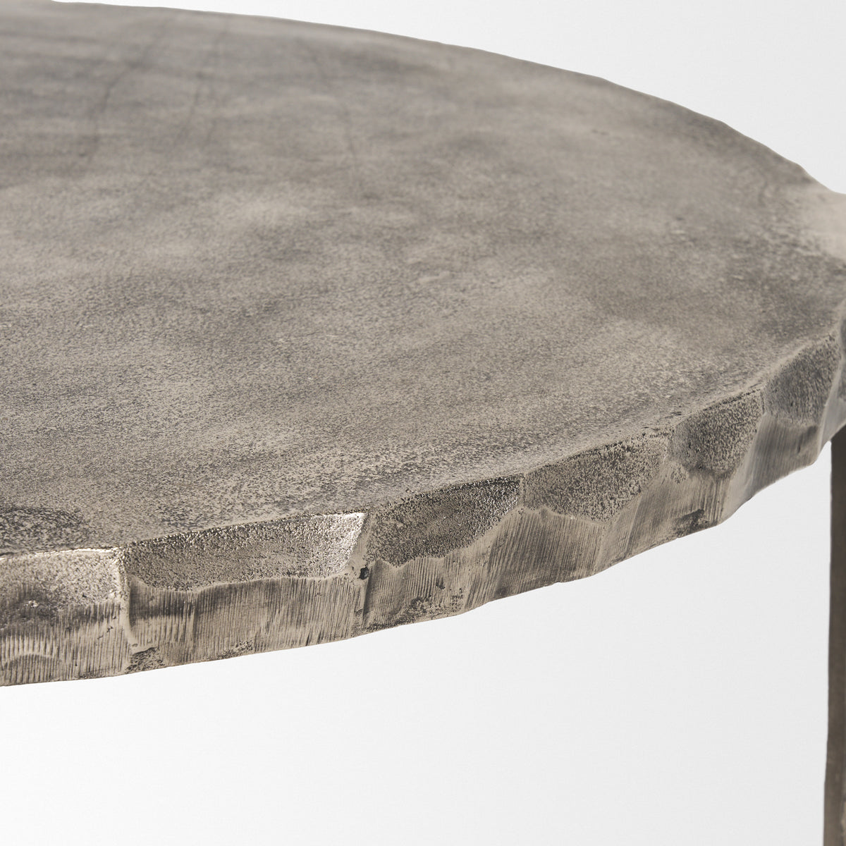 Randy Silver Nickel Cast Aluminum Metal Coffee Table-Coffee Tables-DECOROLALA