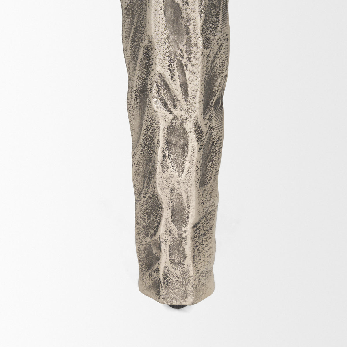 Randy Textured Silver Nickel Cast Aluminum Metal Accent Table-Accent Tables-DECOROLALA