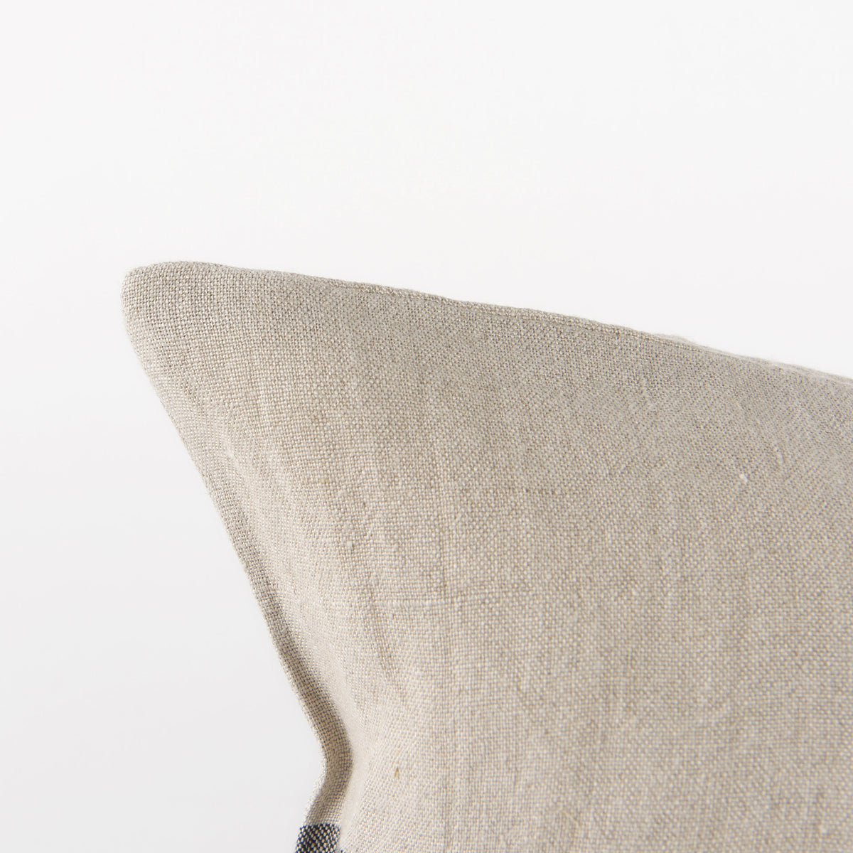 Raquel 13x21 Beige and Black Fabric Plaid Pillow Cover w/Down Filler-Decorative Pillows-DECOROLALA