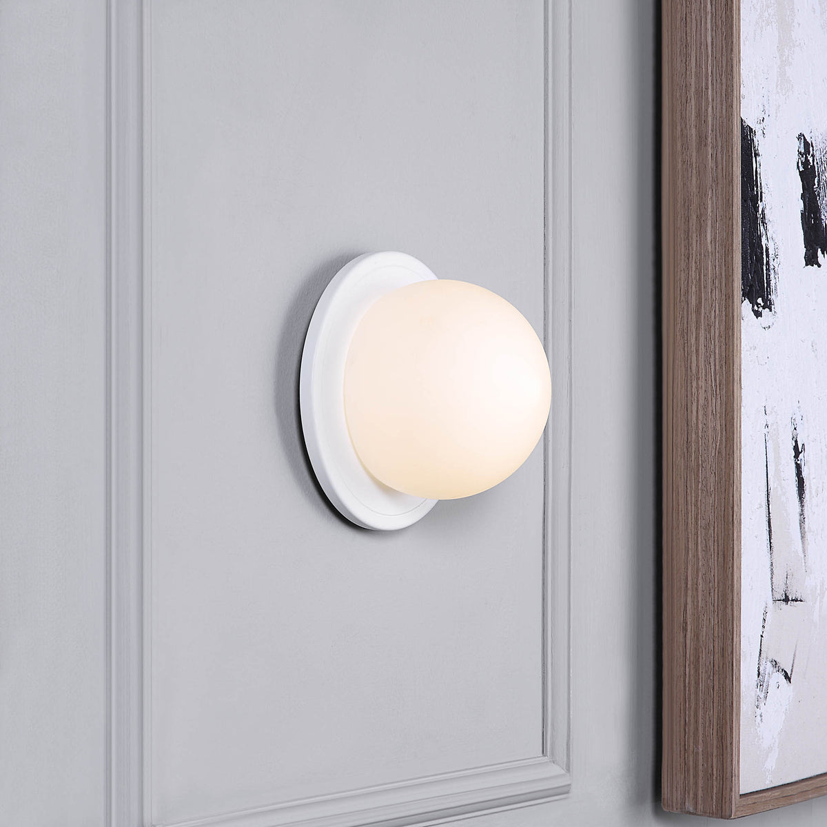 Raquels 6.5" Wall Sconce, White-Wall Sconces-DECOROLALA