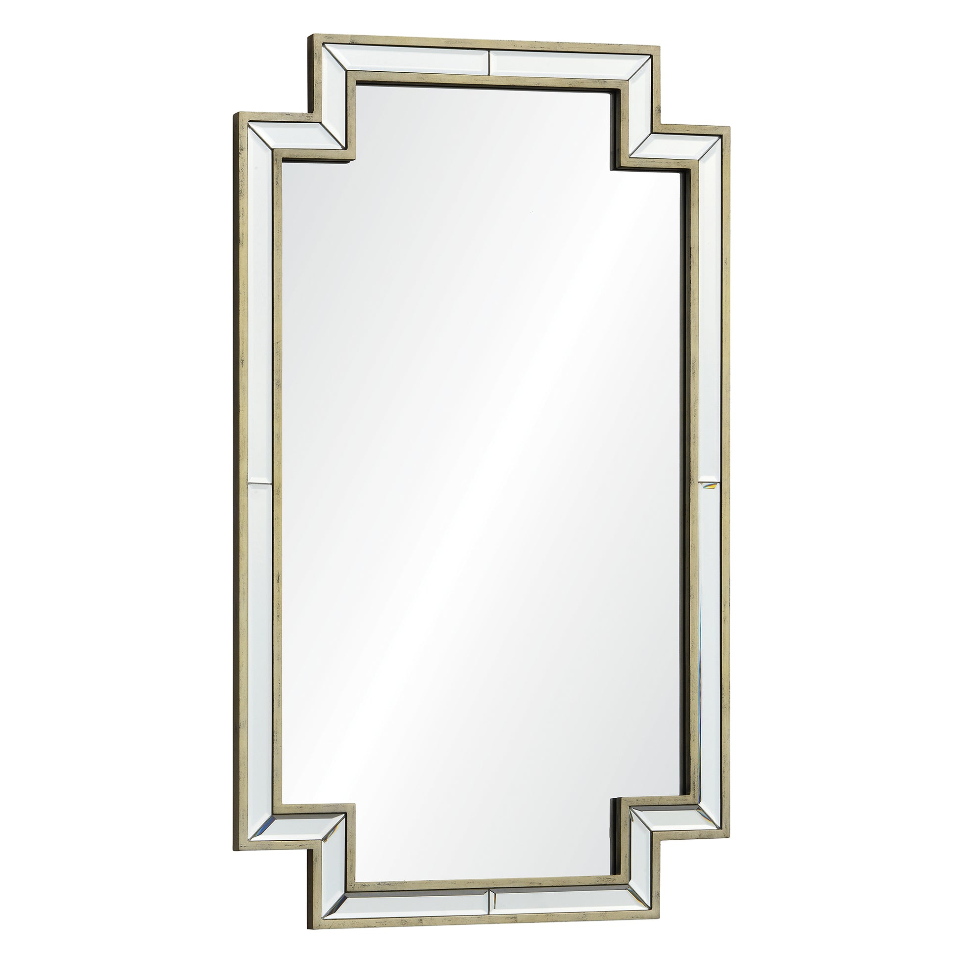 Raton 40" Tall Rectangle Wall Mirror, Grey-Mirror-DECOROLALA