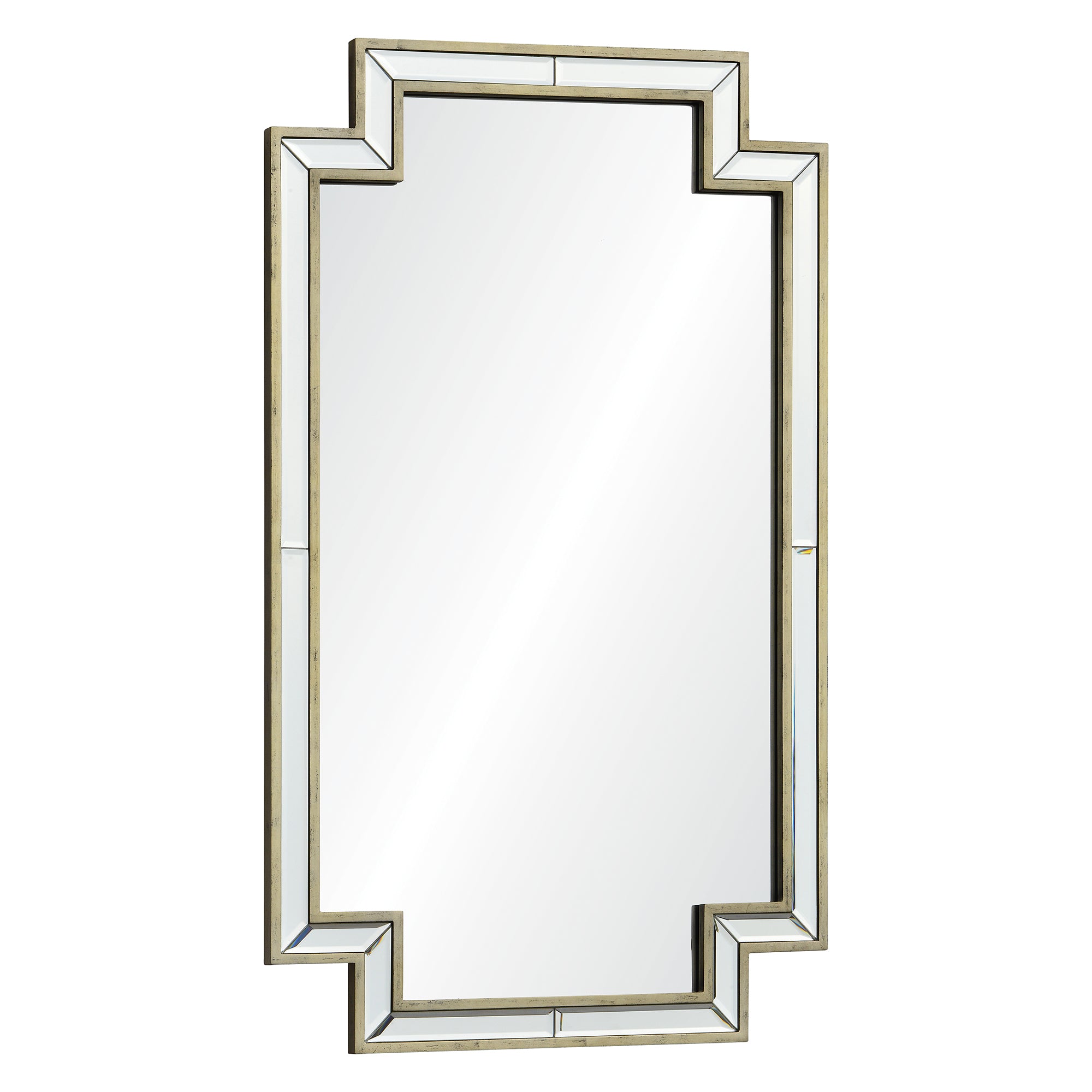 Raton 40" Tall Rectangle Wall Mirror, Grey-Mirror-DECOROLALA