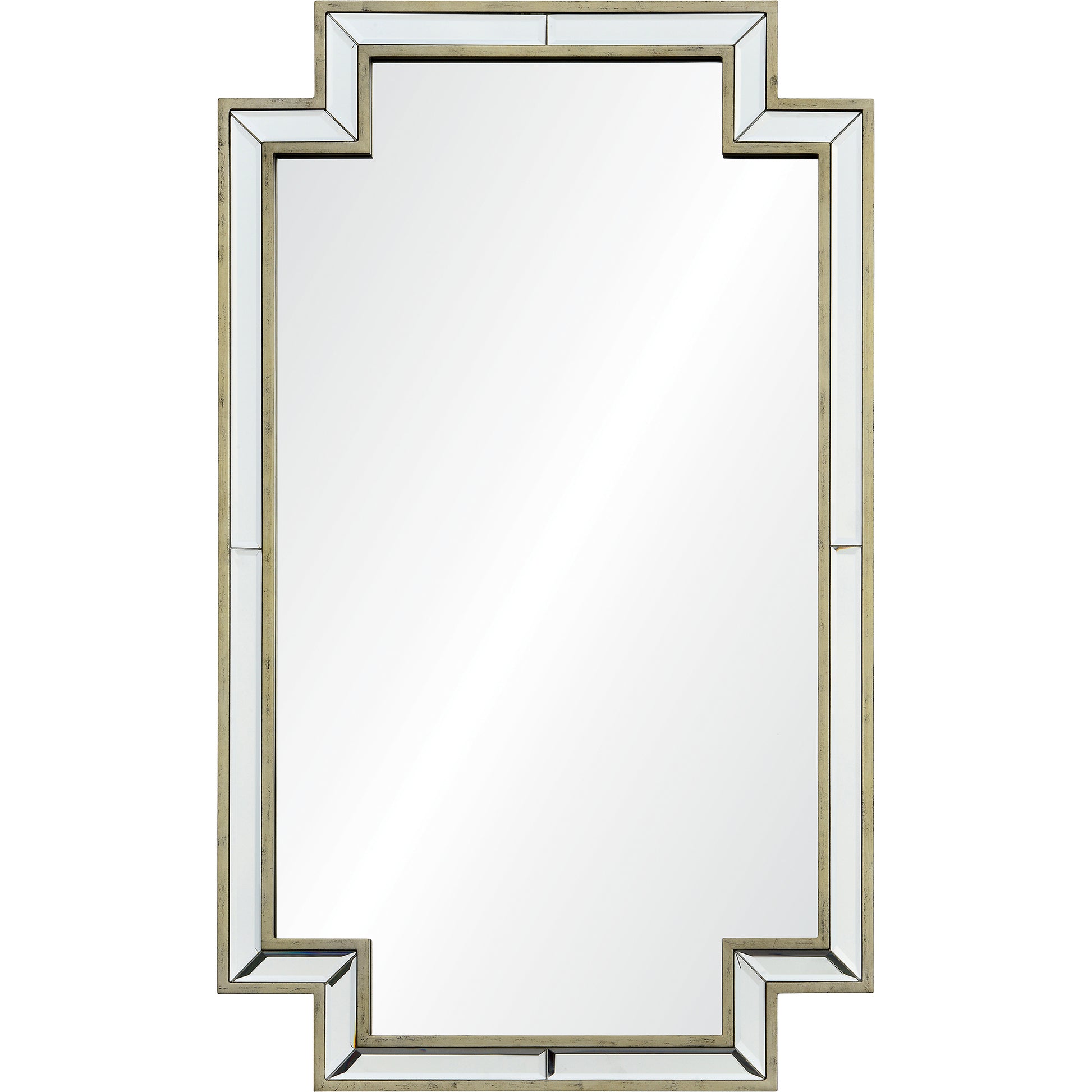 Raton 40" Tall Rectangle Wall Mirror, Grey-Mirror-DECOROLALA
