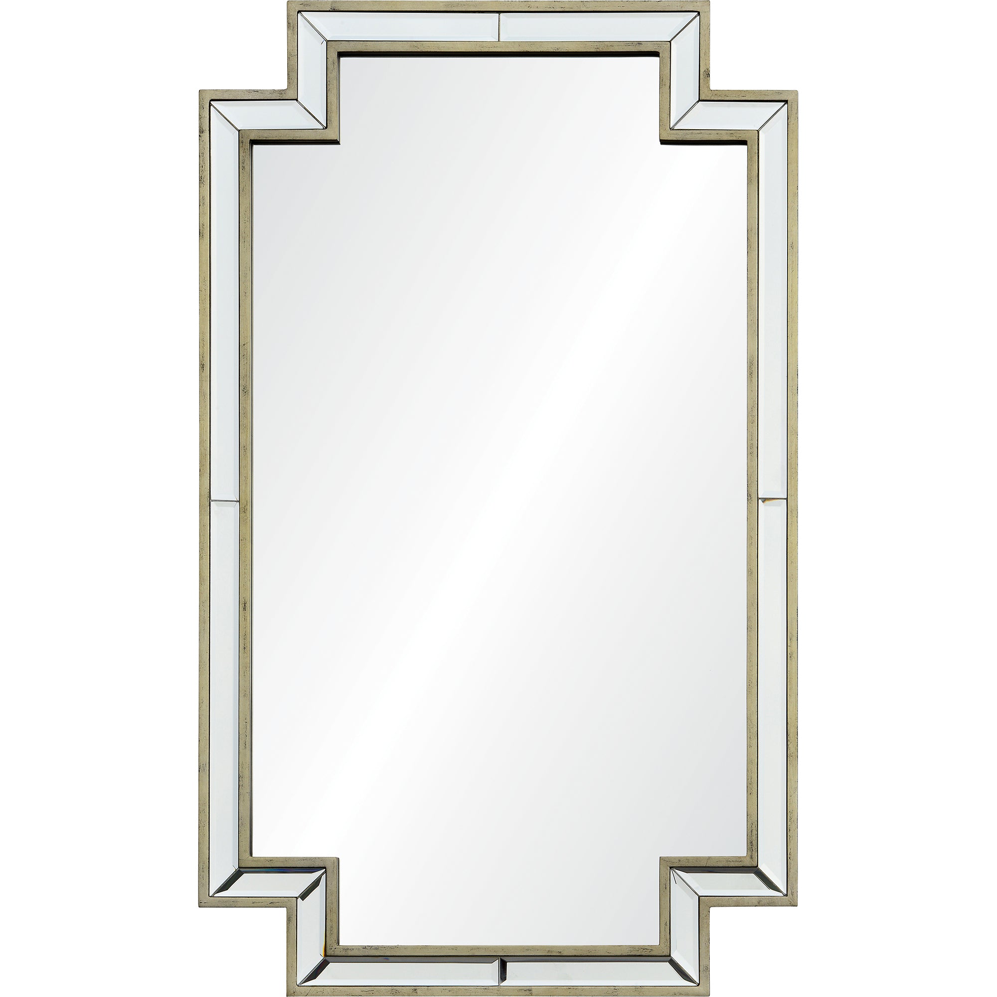 Raton 40" Tall Rectangle Wall Mirror, Grey-Mirror-DECOROLALA