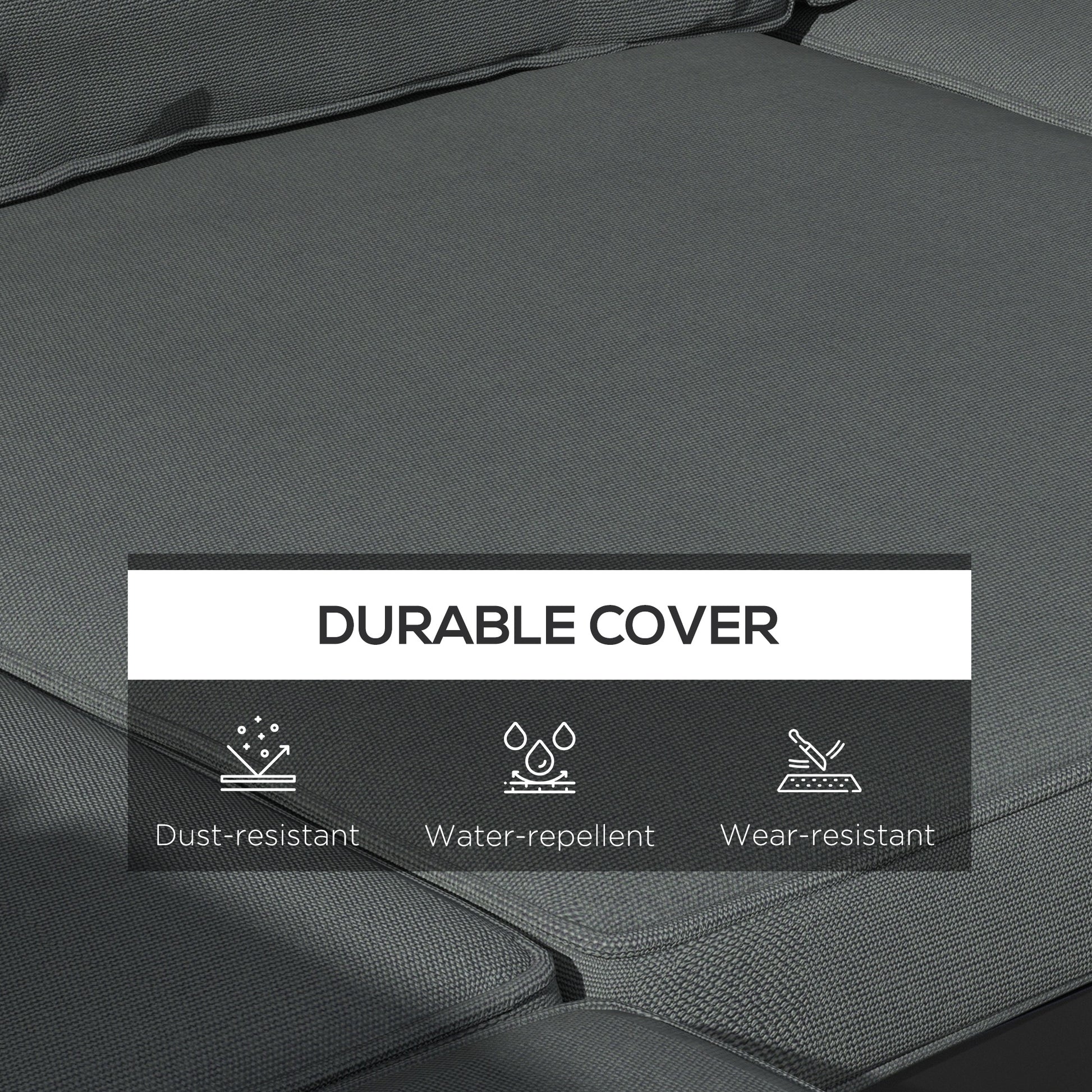 Rattan Furniture Cushions 14-Piece Set Grey-DECOROLALA