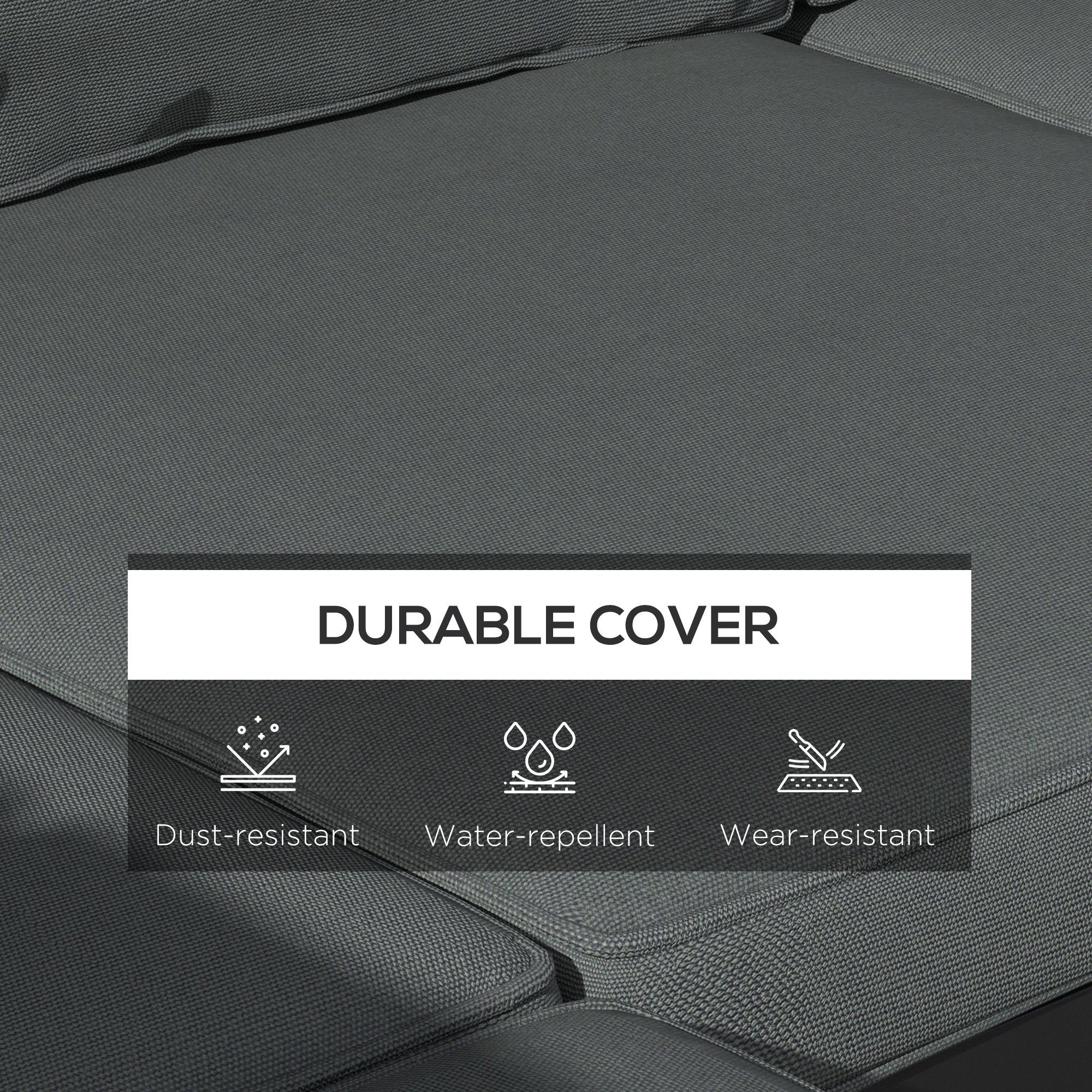 Rattan Furniture Cushions 14-Piece Set Grey-DECOROLALA