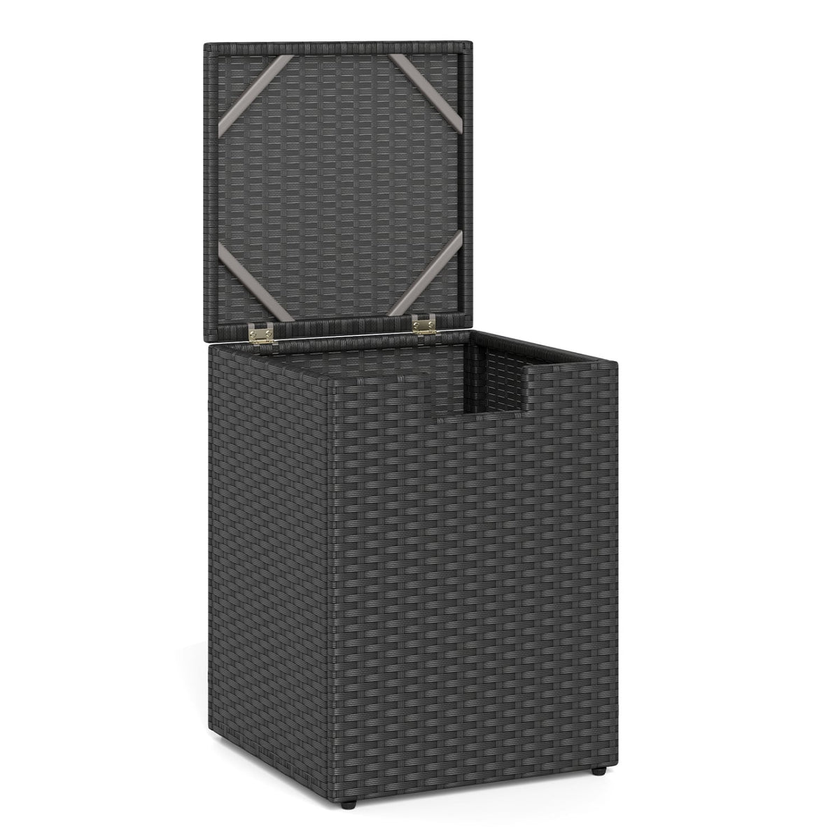 Rattan Propane Tank Cover Patio Hideaway Tank Side Table-Black-Fire Pit Tables-DECOROLALA