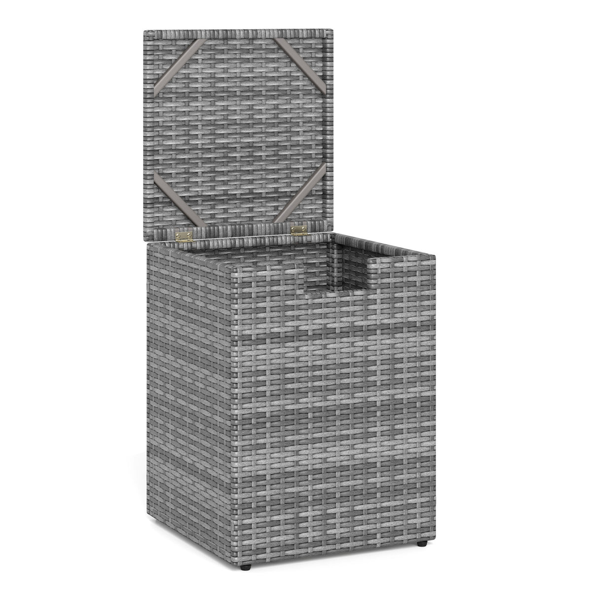 Rattan Propane Tank Cover Patio Hideaway Tank Side Table-Gray-Fire Pit Tables-DECOROLALA