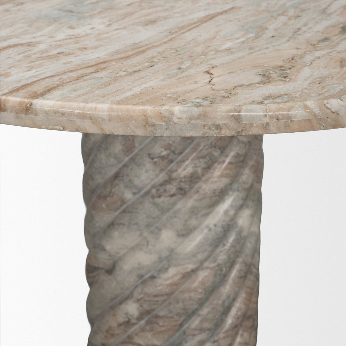 Ravello 42" Round Pedestal Dining Table | Pink Marble | Seats 4-Dining Tables-DECOROLALA