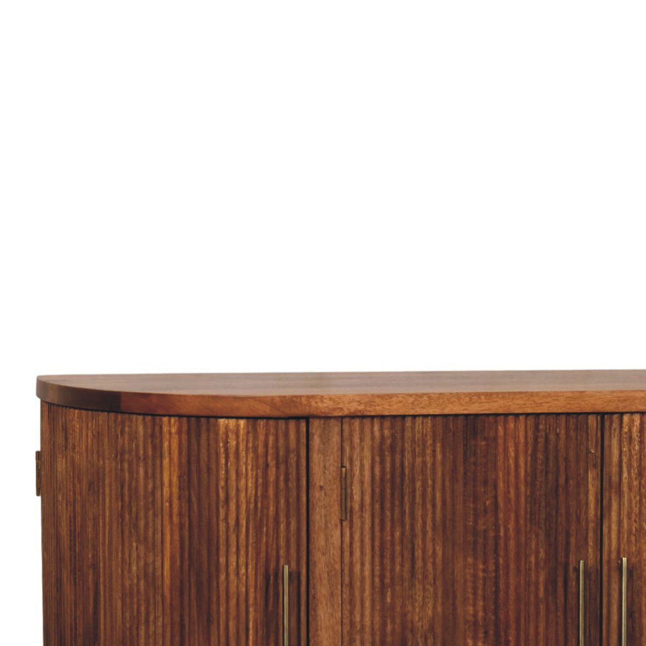 Ravello Curved 4-Door Sideboard - Amber Oak Solid Mango Wood-Sideboard-DECOROLALA