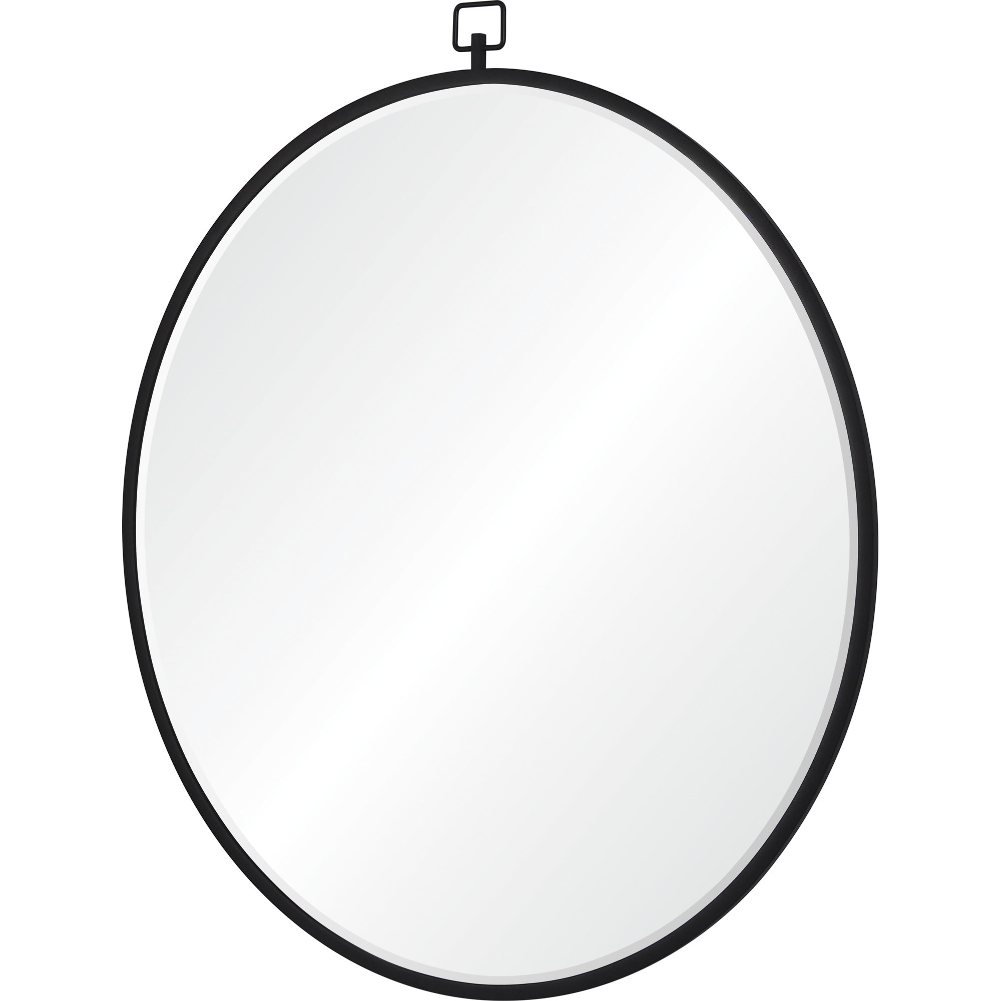 Rayden 38.5" Tall Round Wall Mirror, Black-Mirror-DECOROLALA