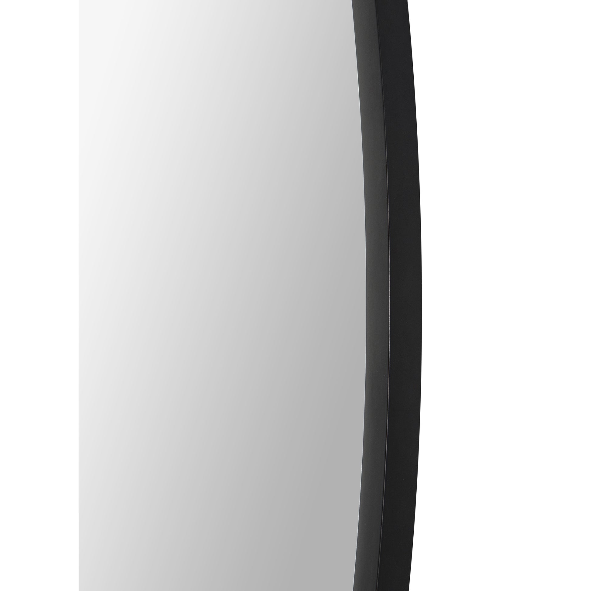 Rayden 38.5" Tall Round Wall Mirror, Black-Mirror-DECOROLALA