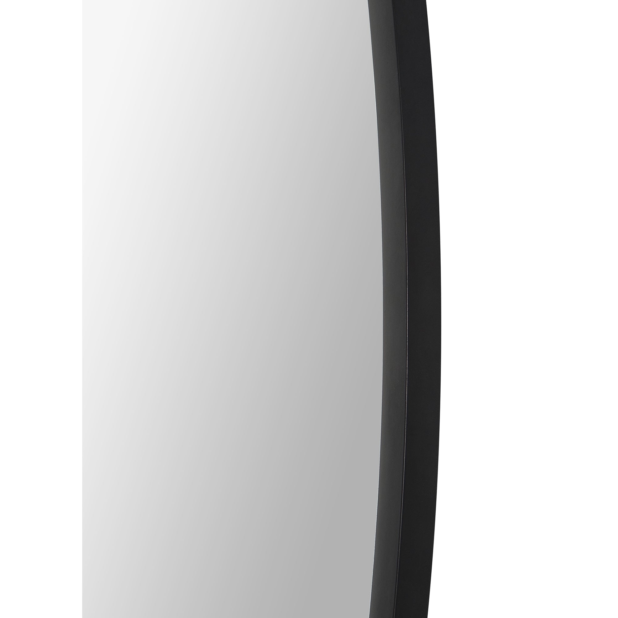 Rayden 38.5" Tall Round Wall Mirror, Black-Mirror-DECOROLALA