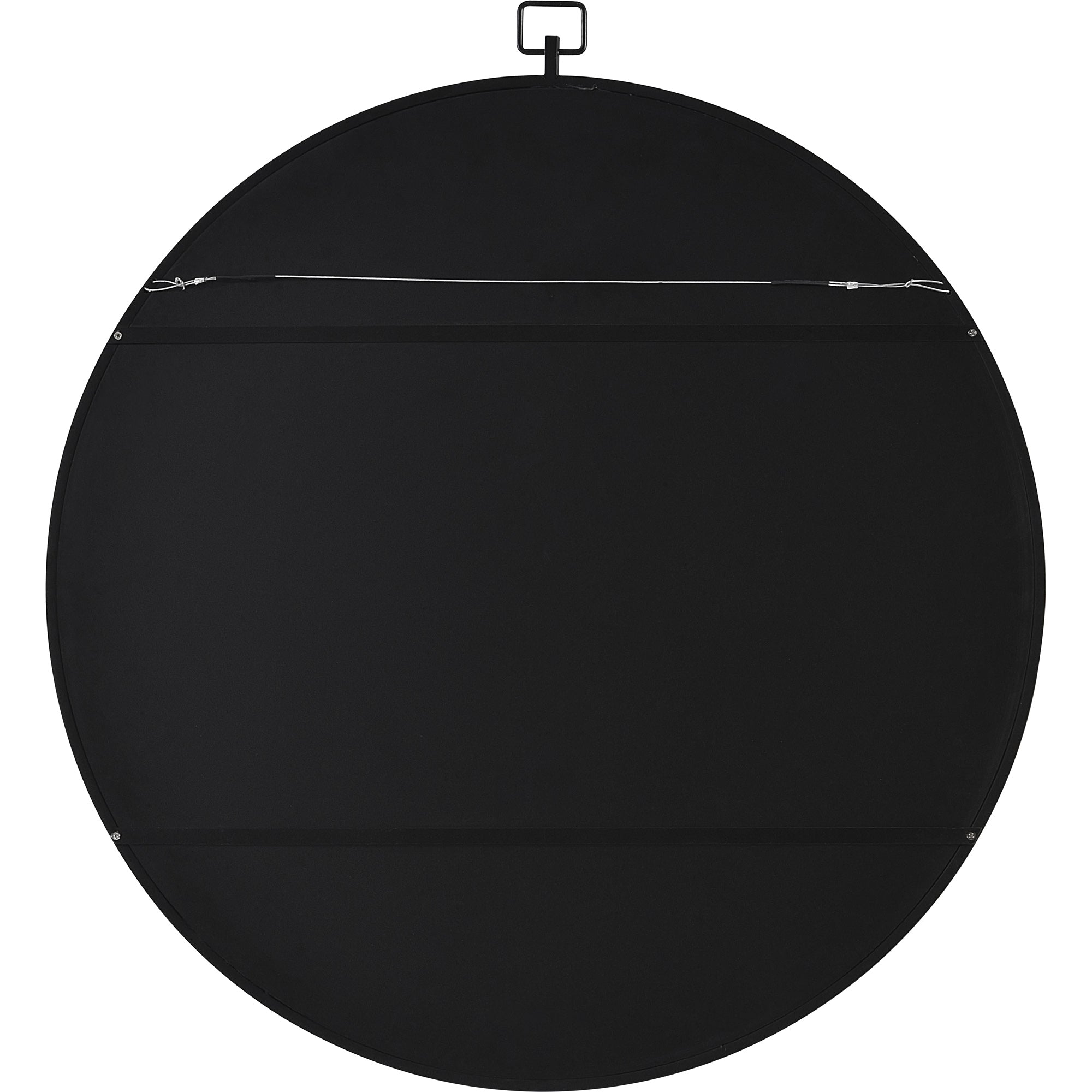 Rayden 38.5" Tall Round Wall Mirror, Black-Mirror-DECOROLALA