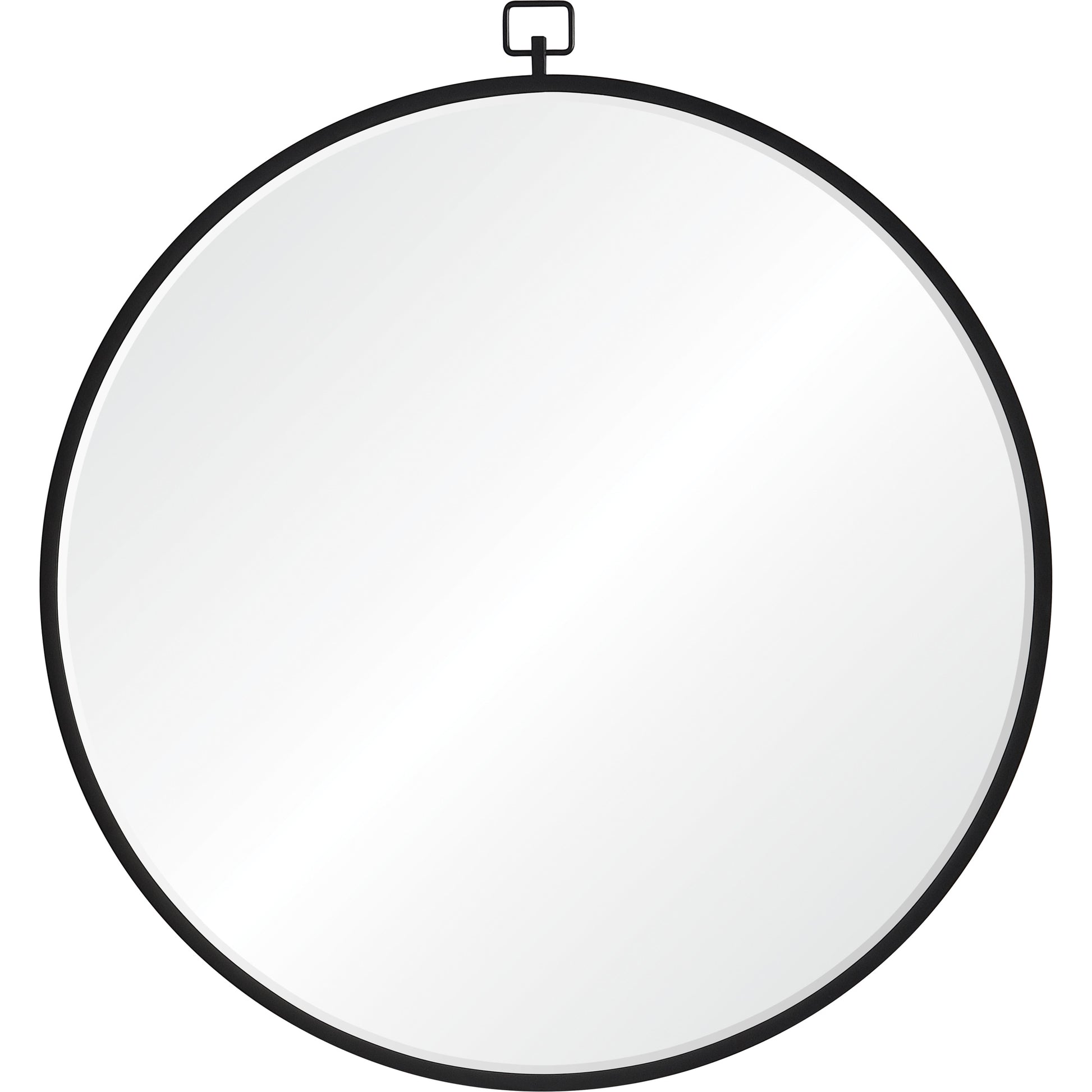 Rayden 38.5" Tall Round Wall Mirror, Black-Mirror-DECOROLALA