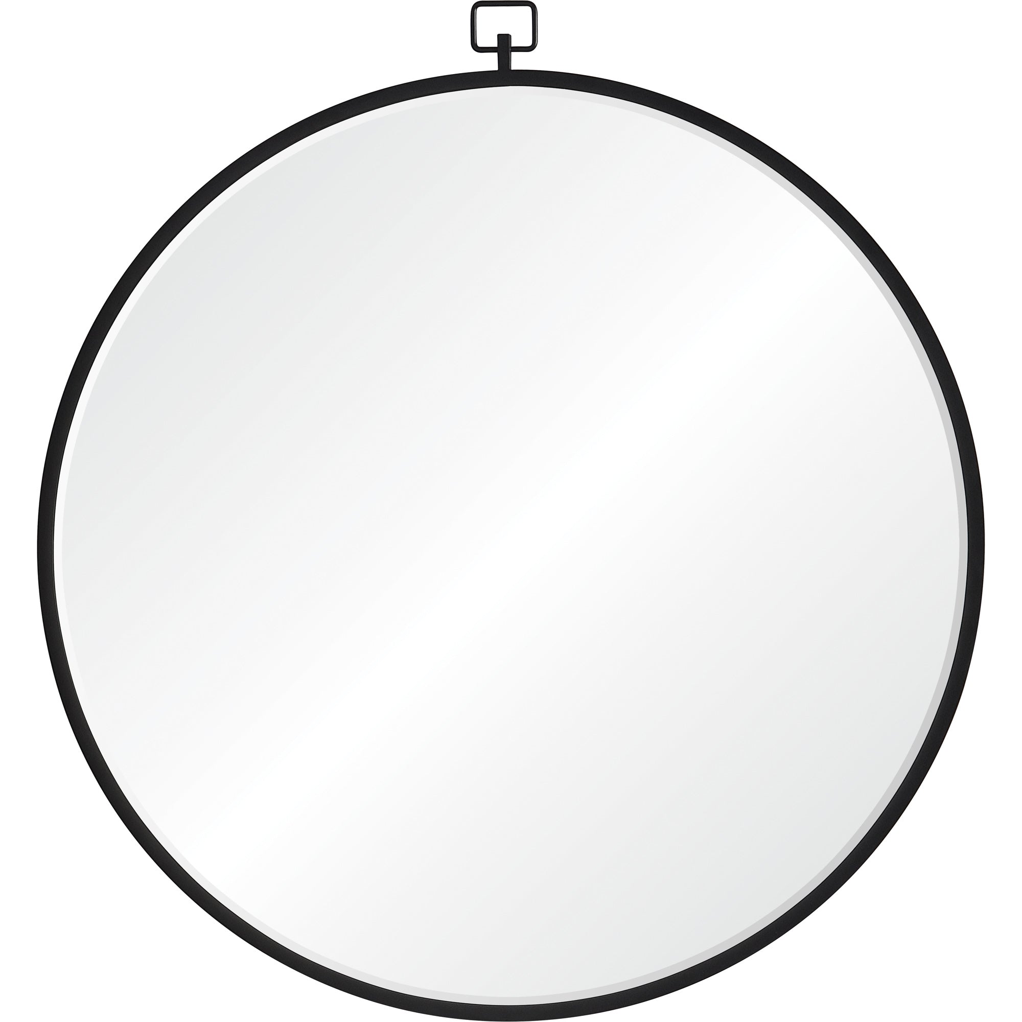 Rayden 38.5" Tall Round Wall Mirror, Black-Mirror-DECOROLALA