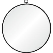 Rayden 38.5" Tall Round Wall Mirror, Black-Mirrors-DECOROLALA