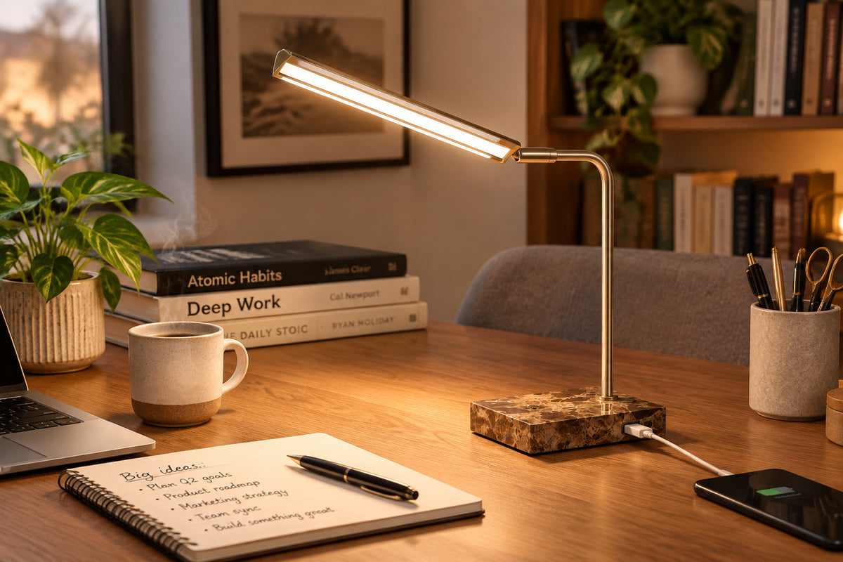 Reader LED Desk Lamp with USB Charging Port-Lighting-DECOROLALA