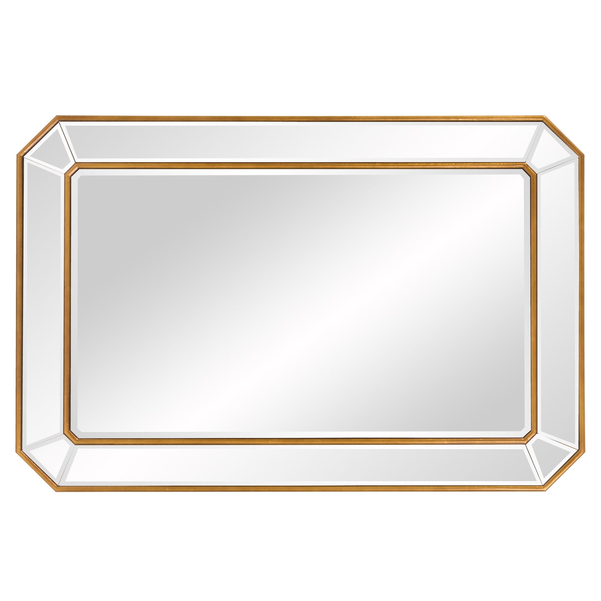 Recatngle Gold Leaf Mirror With Angled Corners Frame-Mirrors-DECOROLALA
