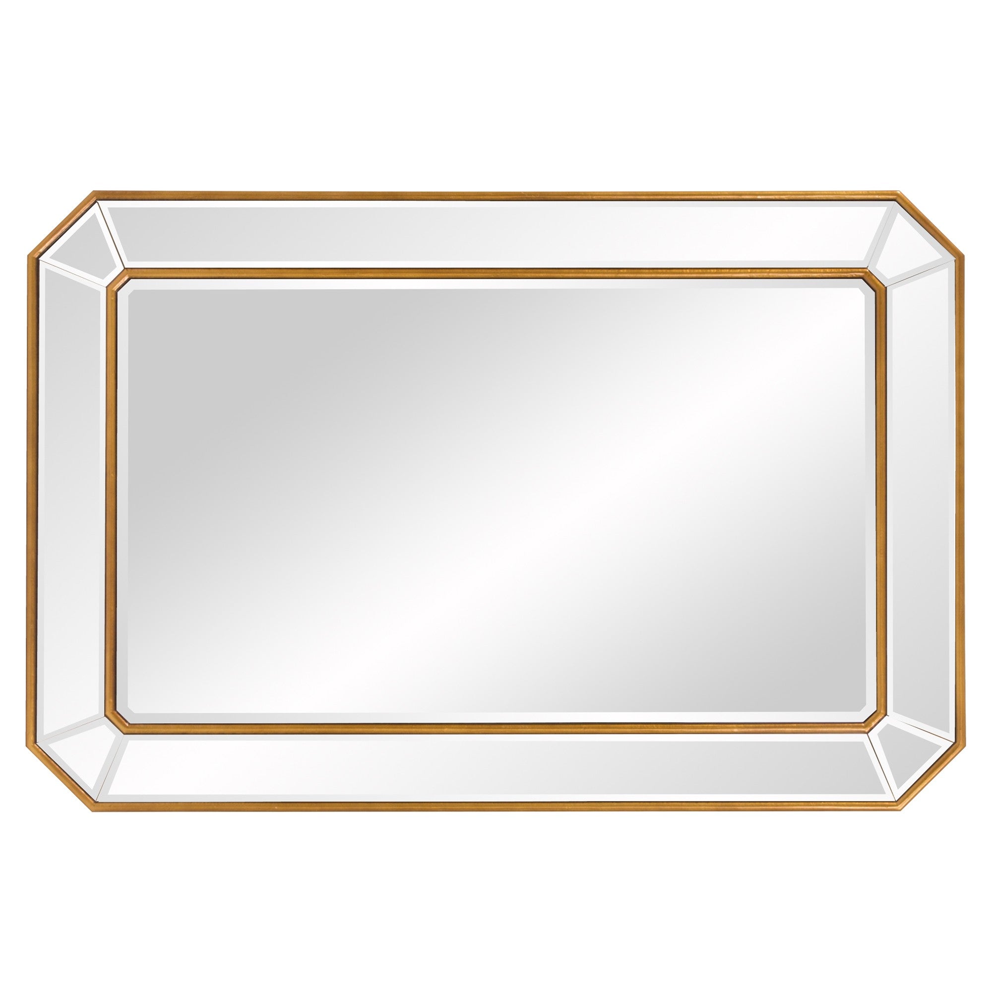 Recatngle Gold Leaf Mirror With Angled Corners Frame-Mirrors-DECOROLALA