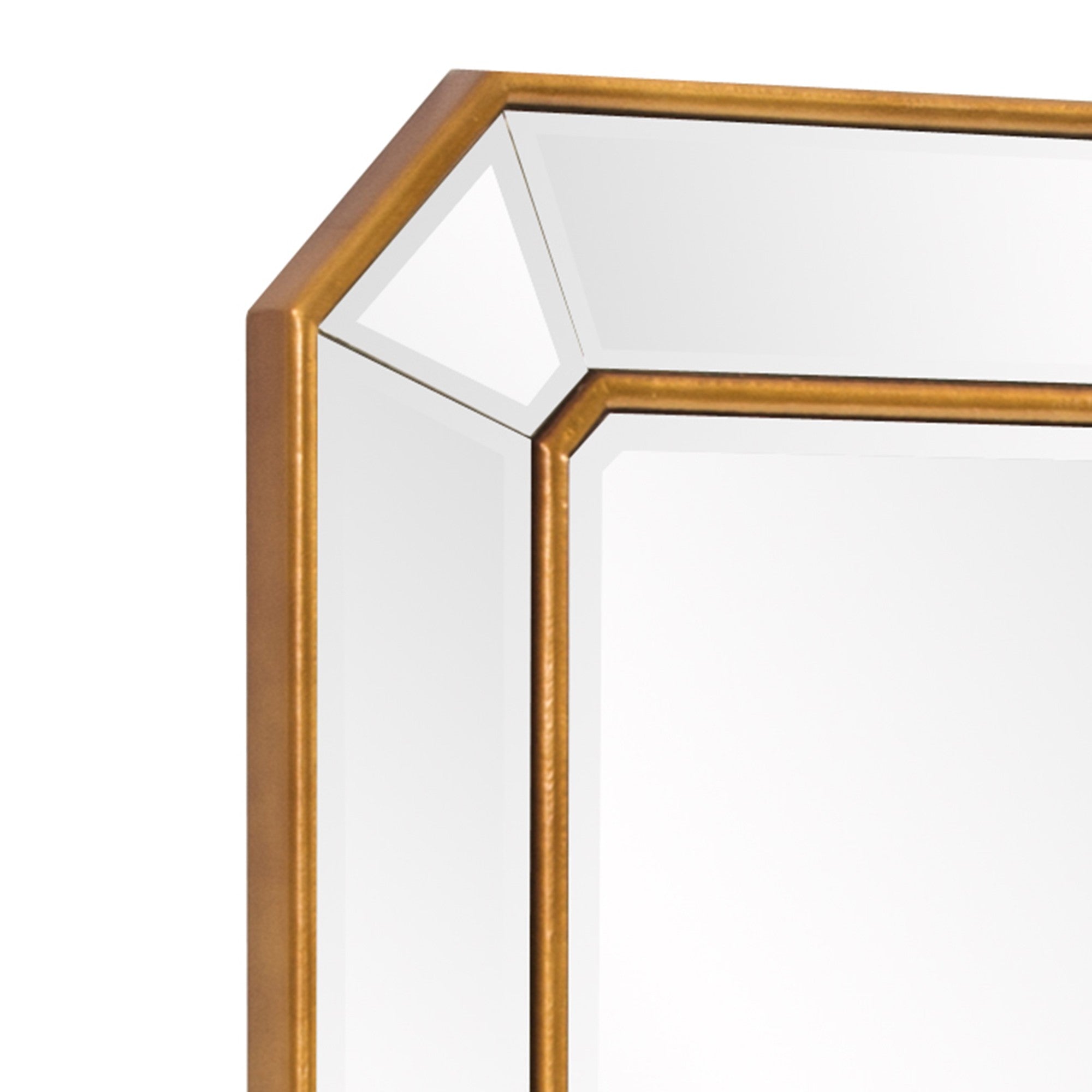Recatngle Gold Leaf Mirror With Angled Corners Frame-Mirrors-DECOROLALA