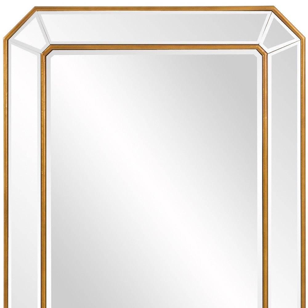 Recatngle Gold Leaf Mirror With Angled Corners Frame-Mirrors-DECOROLALA