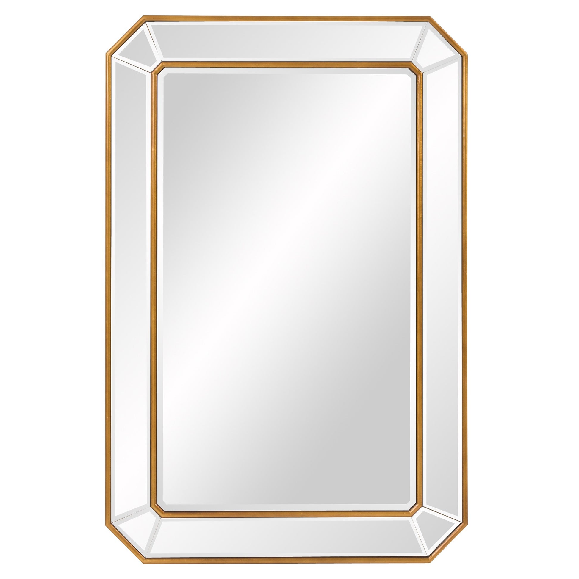 Recatngle Gold Leaf Mirror With Angled Corners Frame-Mirrors-DECOROLALA