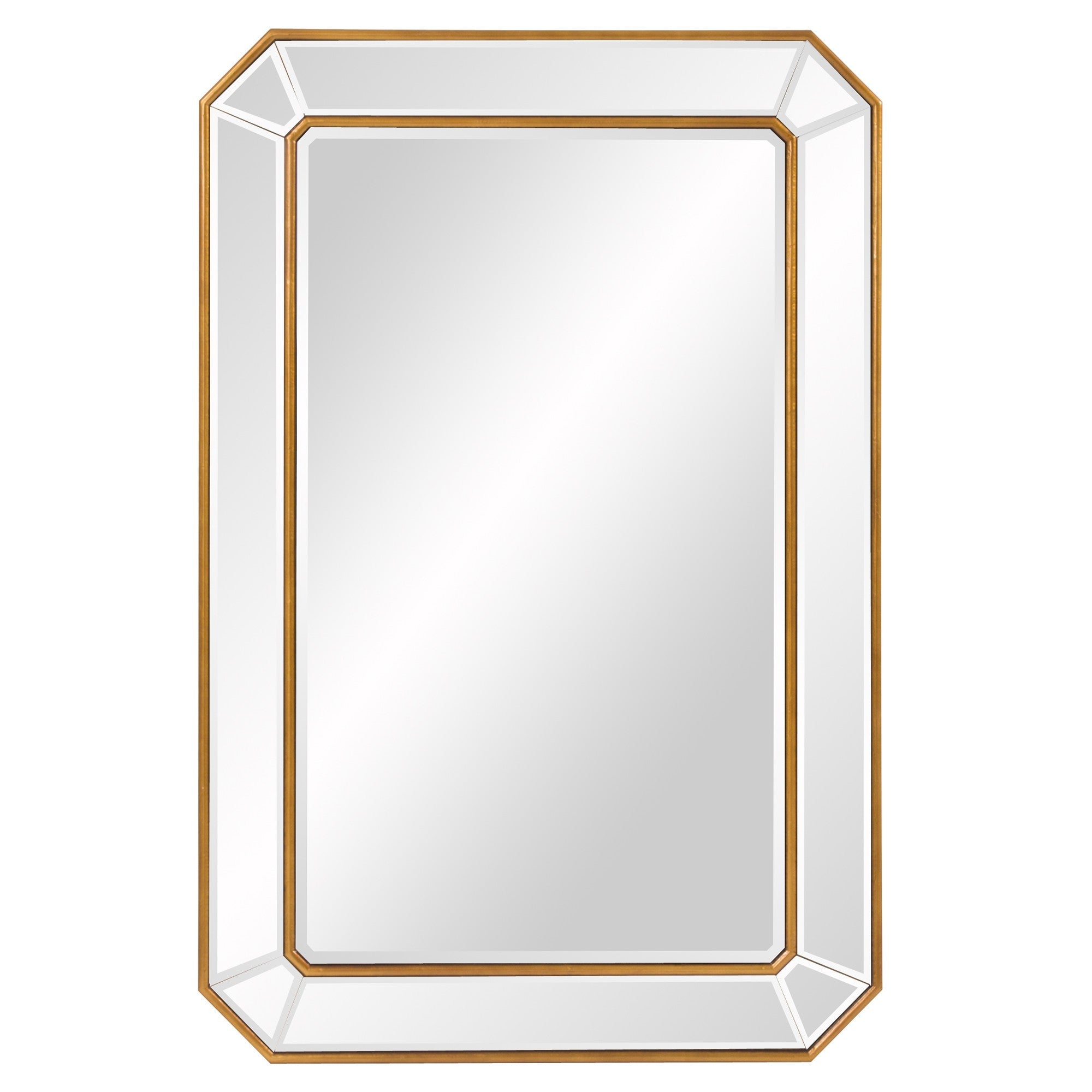 Recatngle Gold Leaf Mirror With Angled Corners Frame-Mirrors-DECOROLALA