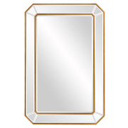 Recatngle Gold Leaf Mirror With Angled Corners Frame-Mirrors-DECOROLALA
