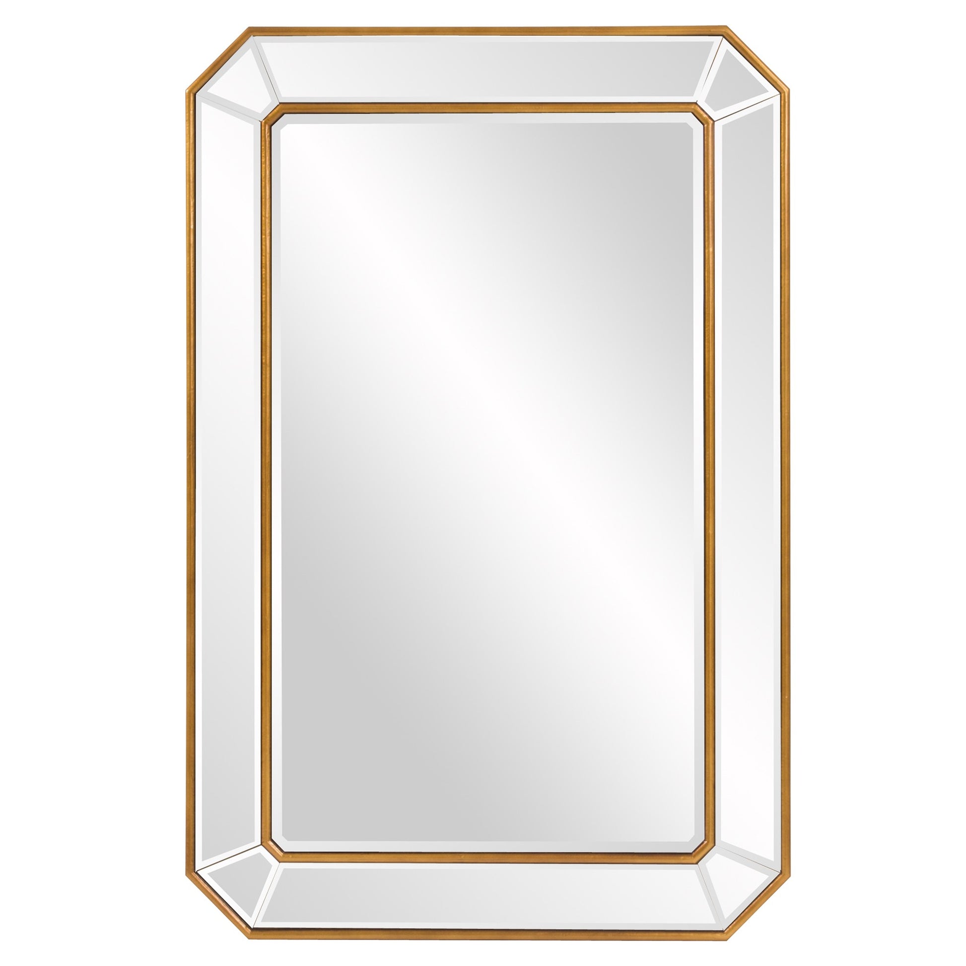 Recatngle Gold Leaf Mirror With Angled Corners Frame-Mirrors-DECOROLALA