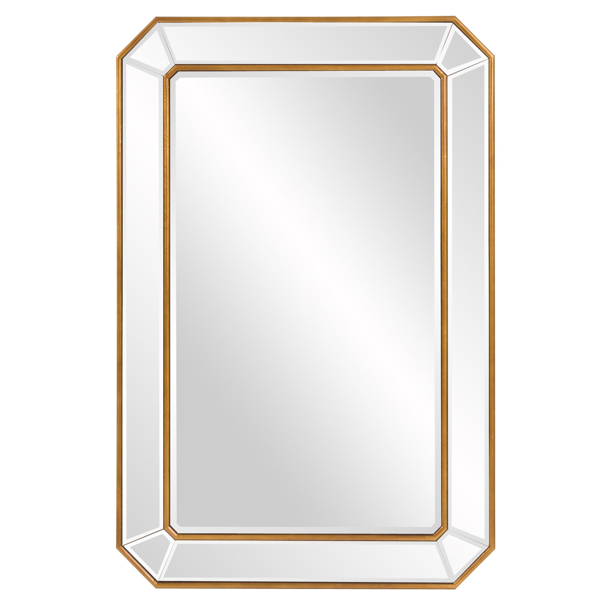 Recatngle Gold Leaf Mirror With Angled Corners Frame-Mirrors-DECOROLALA