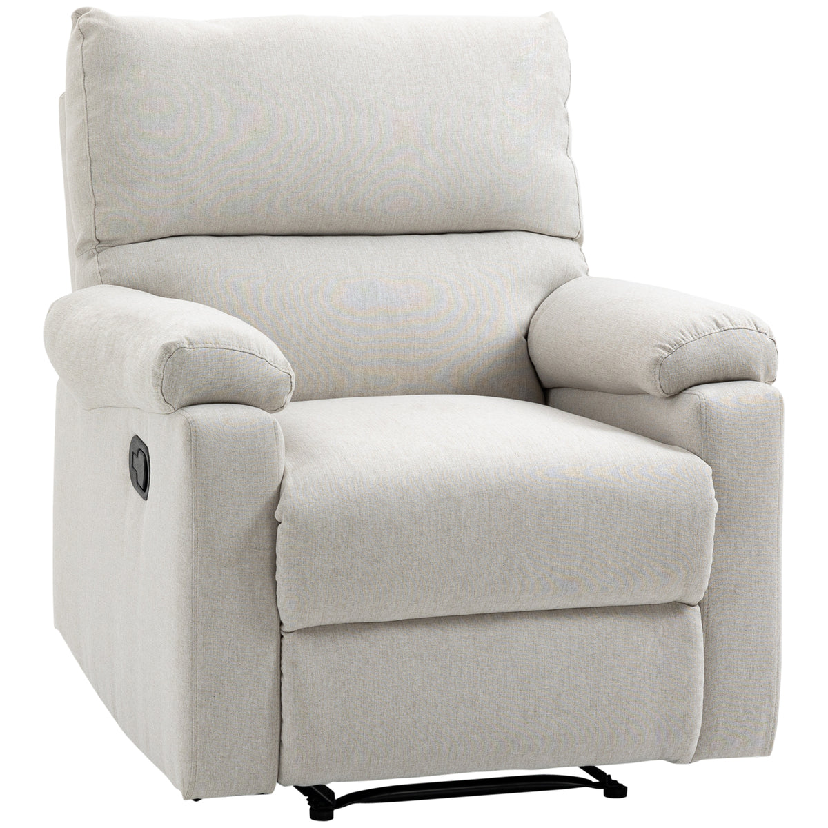 Recliner Chair, Manual Reclining with Footrest, Cream White, Living Room/Bedroom-DECOROLALA