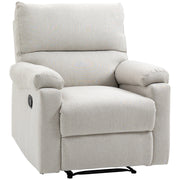 Recliner Chair, Manual Reclining with Footrest, Cream White, Living Room/Bedroom-DECOROLALA
