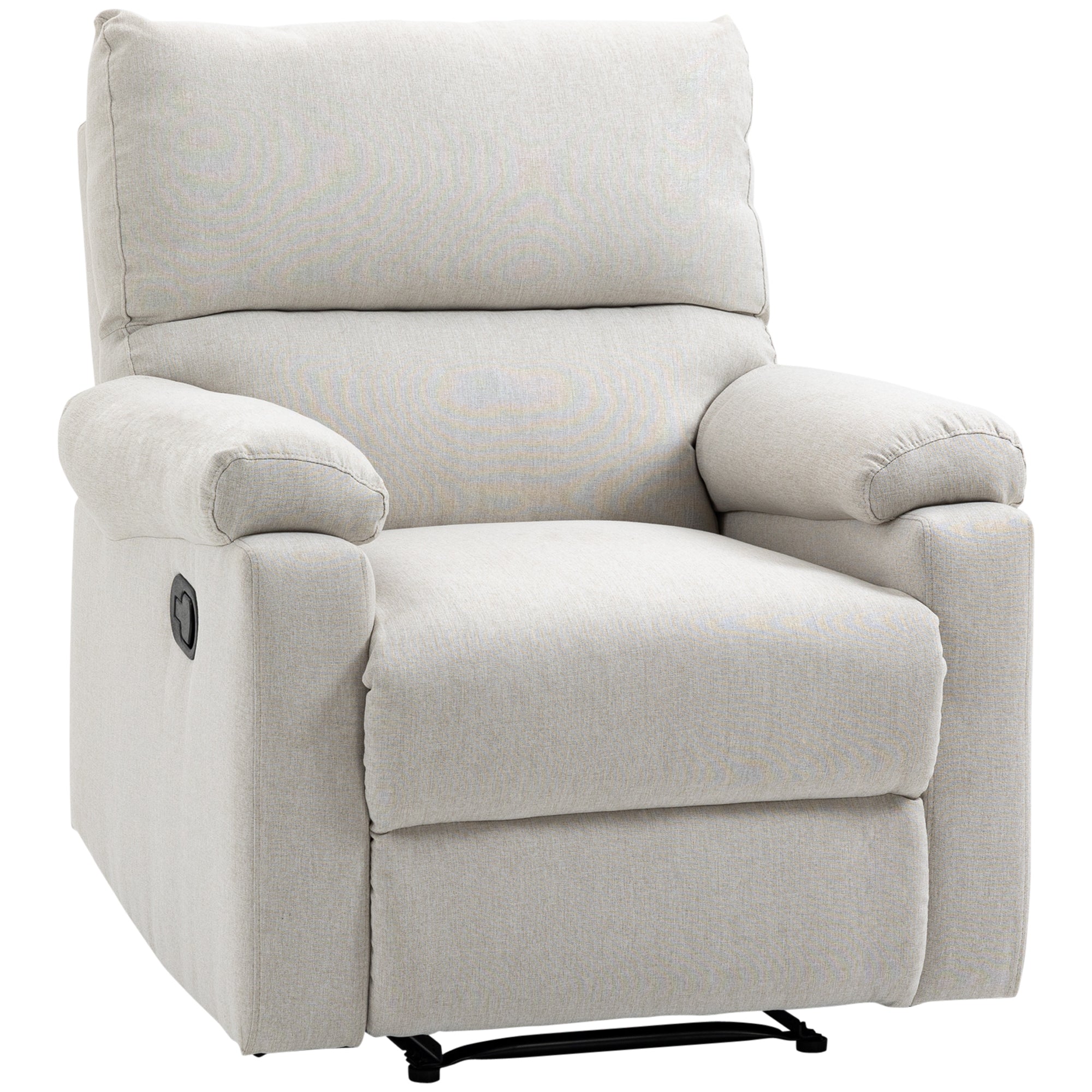 Recliner Chair, Manual Reclining with Footrest, Cream White, Living Room/Bedroom-DECOROLALA