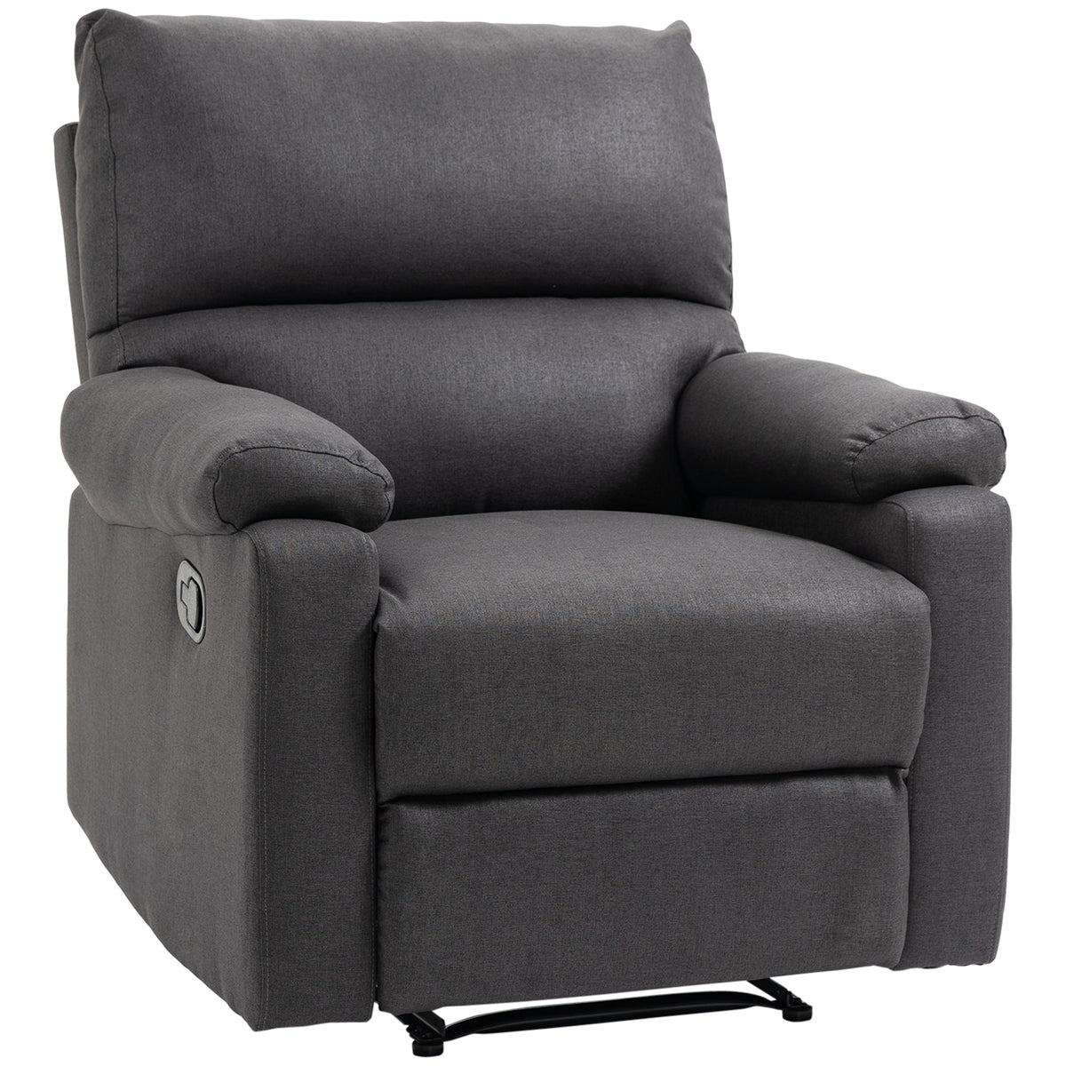 Recliner Chair, Manual Reclining with Footrest, Dark Grey, Living Room-DECOROLALA