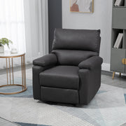 Recliner Chair, Manual Reclining with Footrest, Dark Grey, Living Room-DECOROLALA