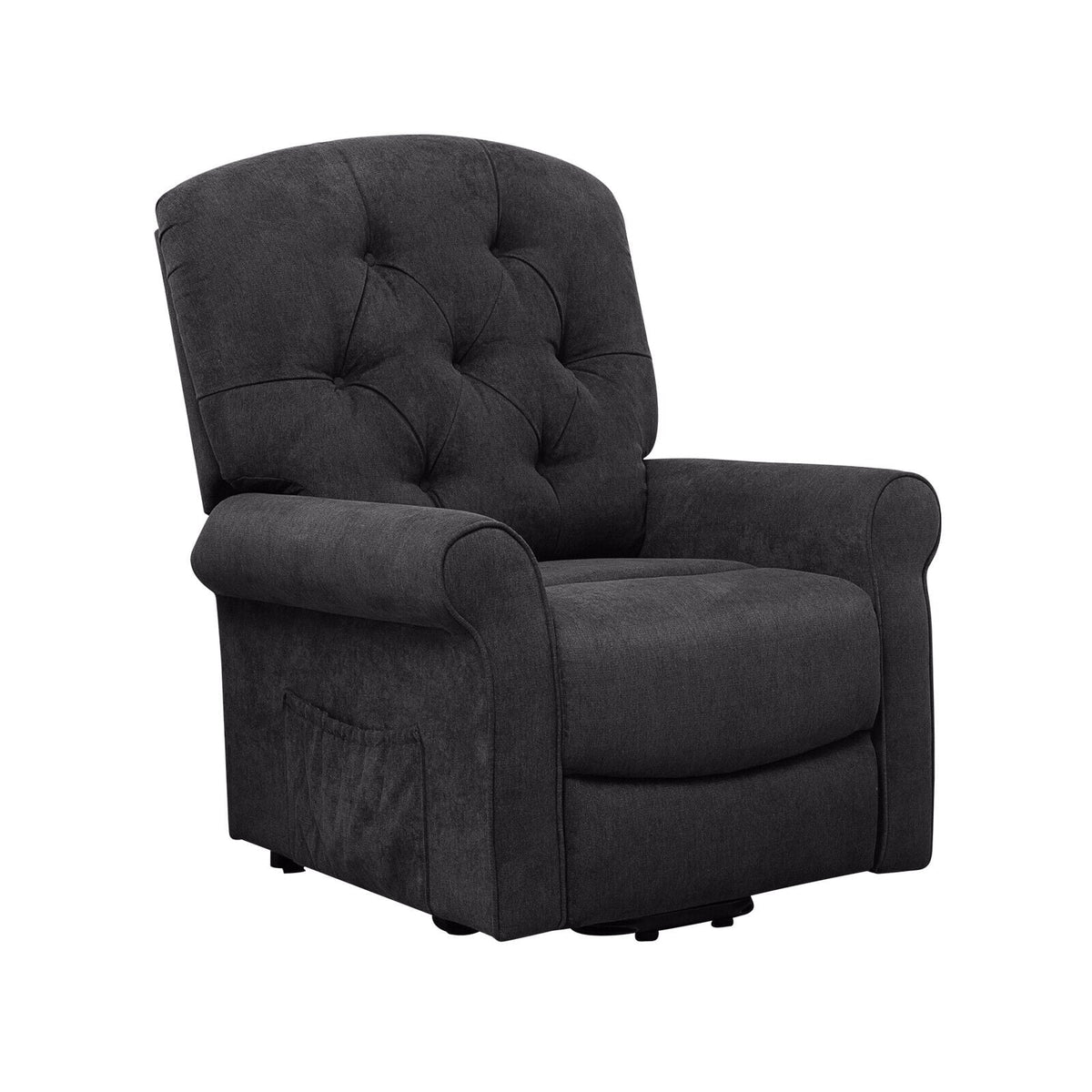 Recliner Chair Sofa for Elderly with Side Pocket and Remote Control-Black-Recliners-DECOROLALA