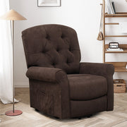 Recliner Chair Sofa for Elderly with Side Pocket and Remote Control-Brown-Recliners-DECOROLALA