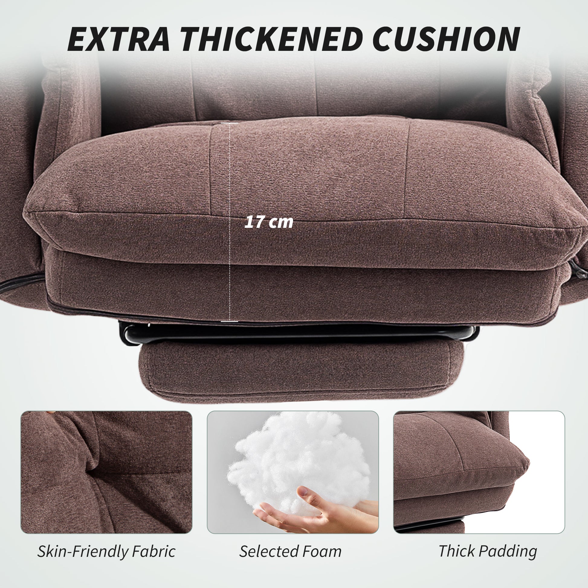 Reclining Ergonomic Office Chair with Footrest - Coffee Brown-Office Products > Office Furniture > Office Chairs-DECOROLALA