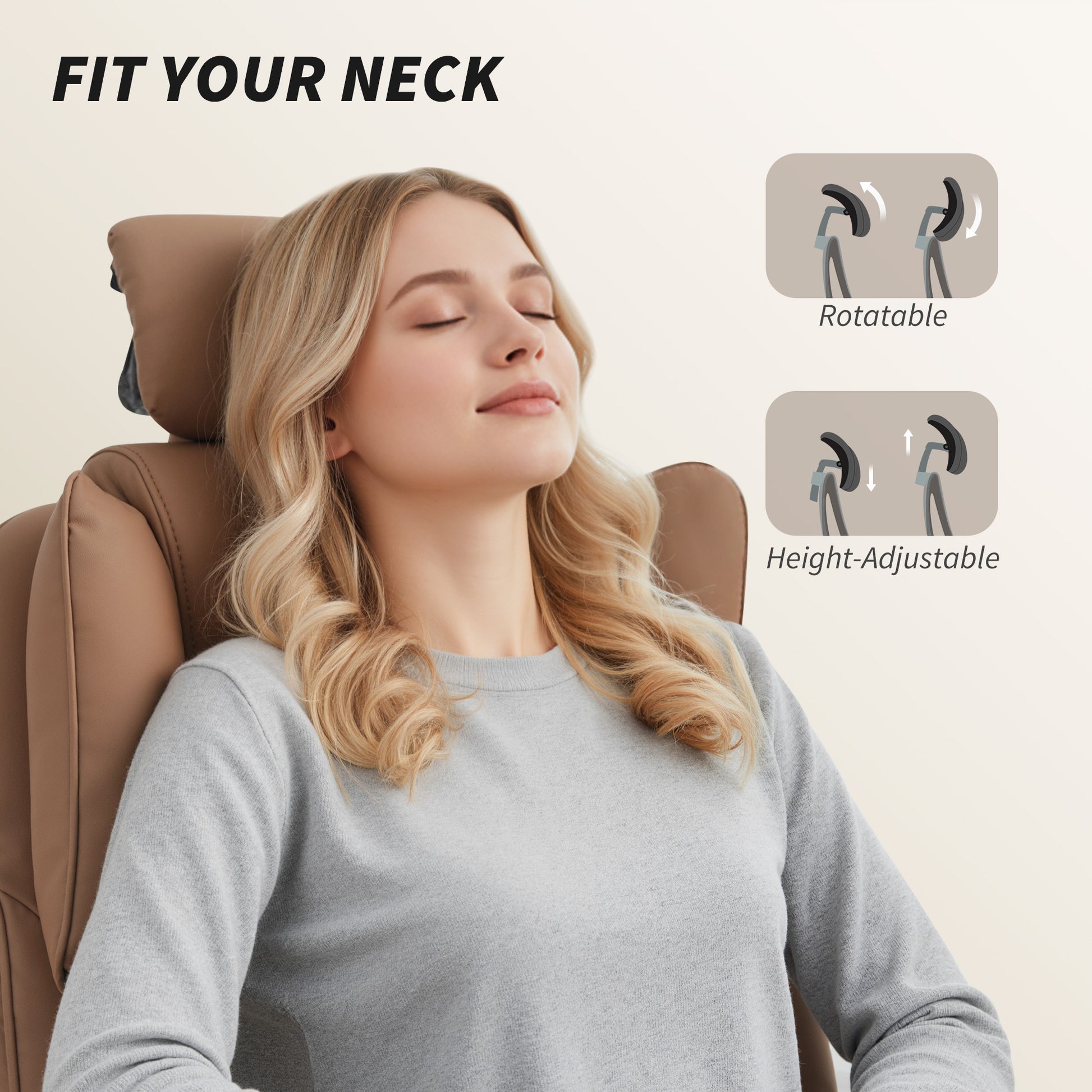 Reclining Executive Office Chair - Pet-Friendly Brown Fabric-DECOROLALA