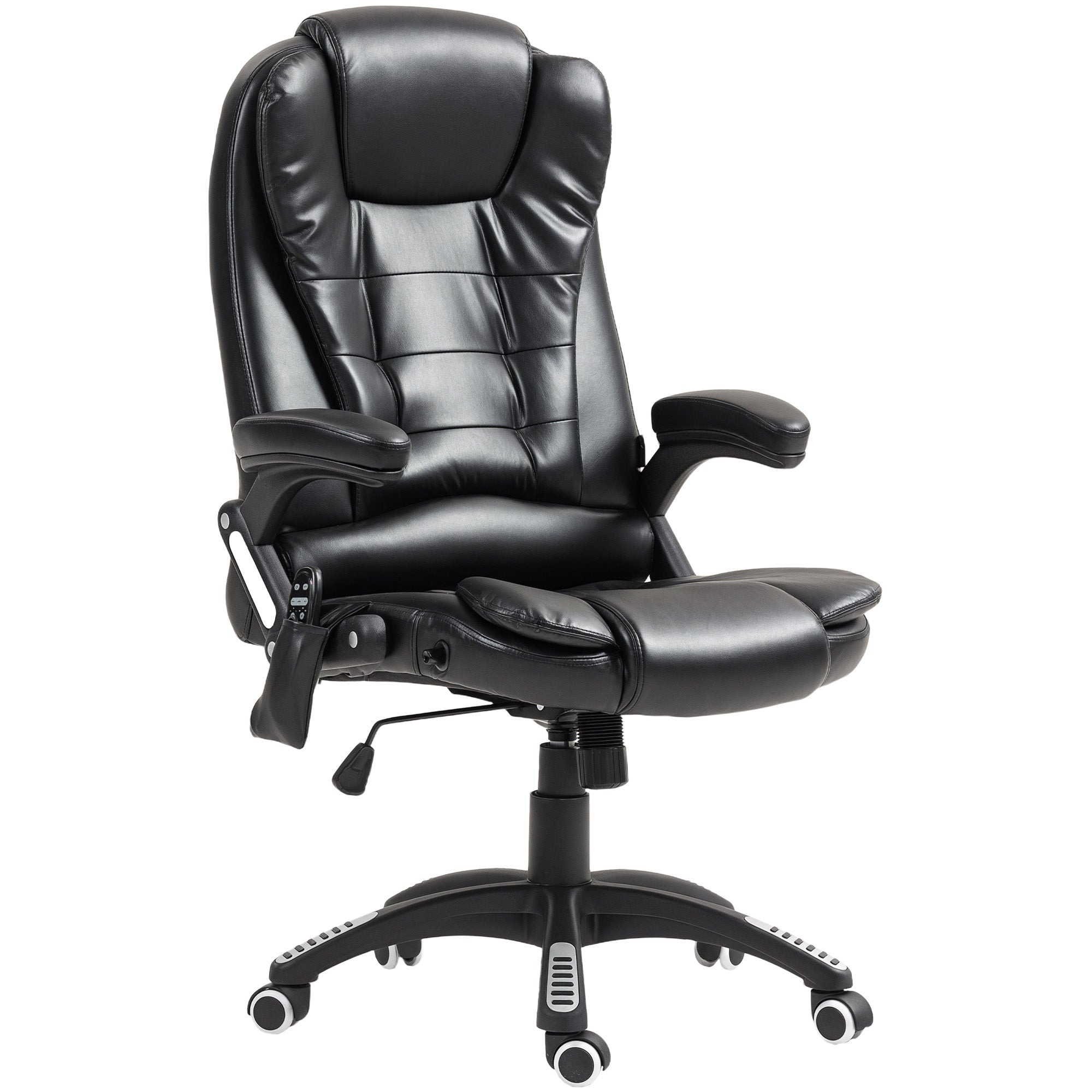 Reclining Massage Executive Office Chair - Black PU Leather-DECOROLALA