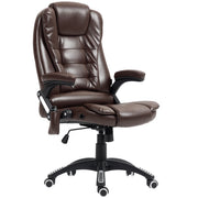 Reclining Massage Office Chair, Executive Office Chair with High Back, Swivel Wheels, Dark Brown-Office Products > Office Furniture > Office Chairs-DECOROLALA