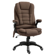 Reclining Massage Office Chair, Brown, High Back, Swivel, 130¡ Recline-DECOROLALA