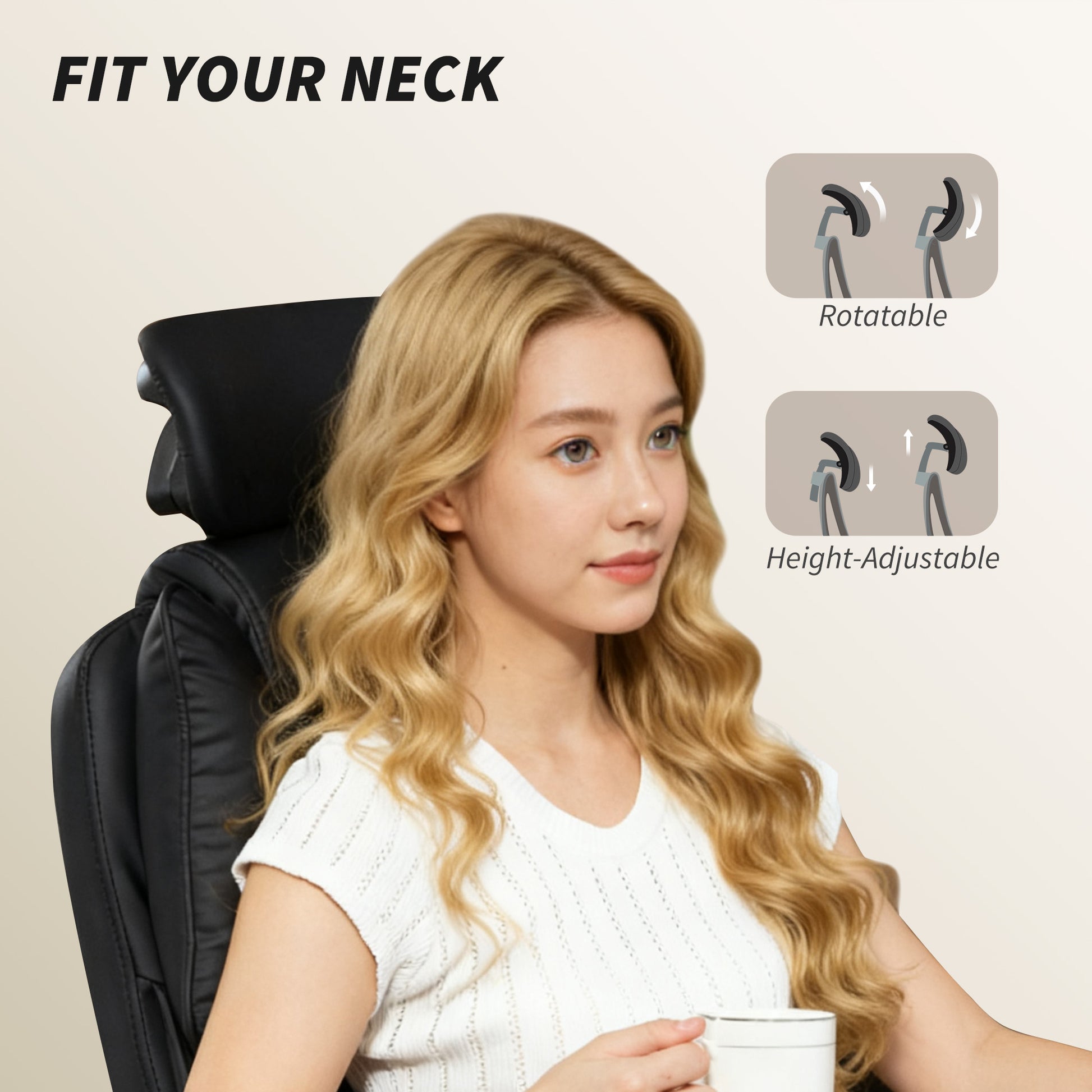 Reclining Office Chair - Pet-Friendly Fabric Black Footrest-Office Products > Office Furniture > Office Chairs > Executive & Manager Chairs-DECOROLALA